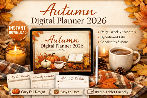 Autumn Digital Planner 2026 Cozy Fall Planner