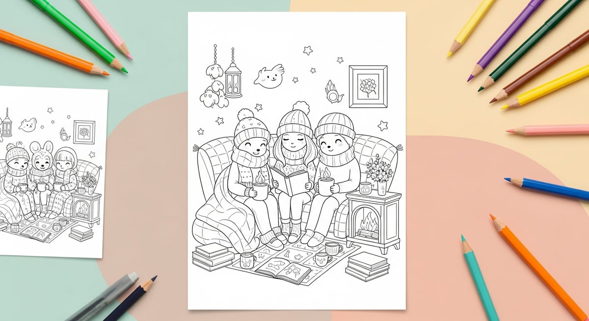 Cozy Friends Coloring Pages & Relaxing Art Studio The Cozy Corner for Cute Coloring Pages & Creative Fun
