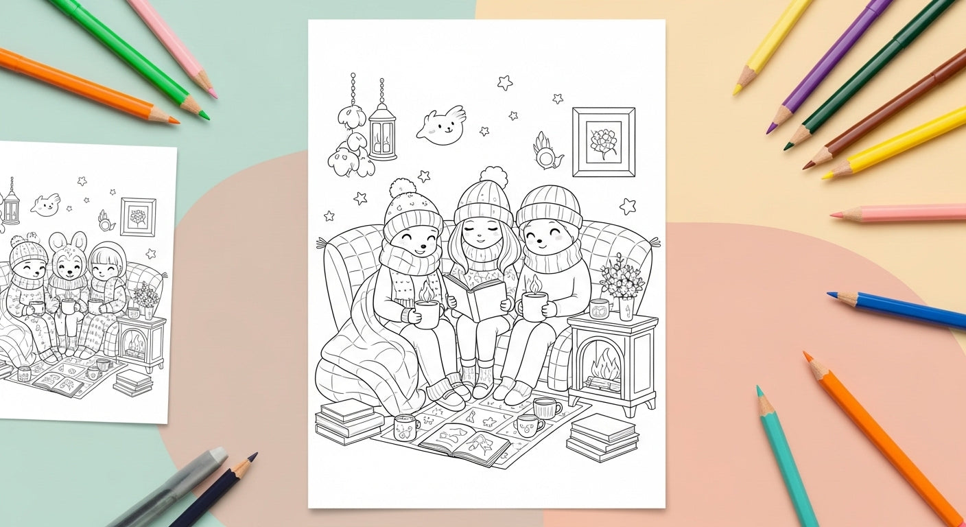 Cozy Friends Coloring Pages & Relaxing Art Studio The Cozy Corner for Cute Coloring Pages & Creative Fun