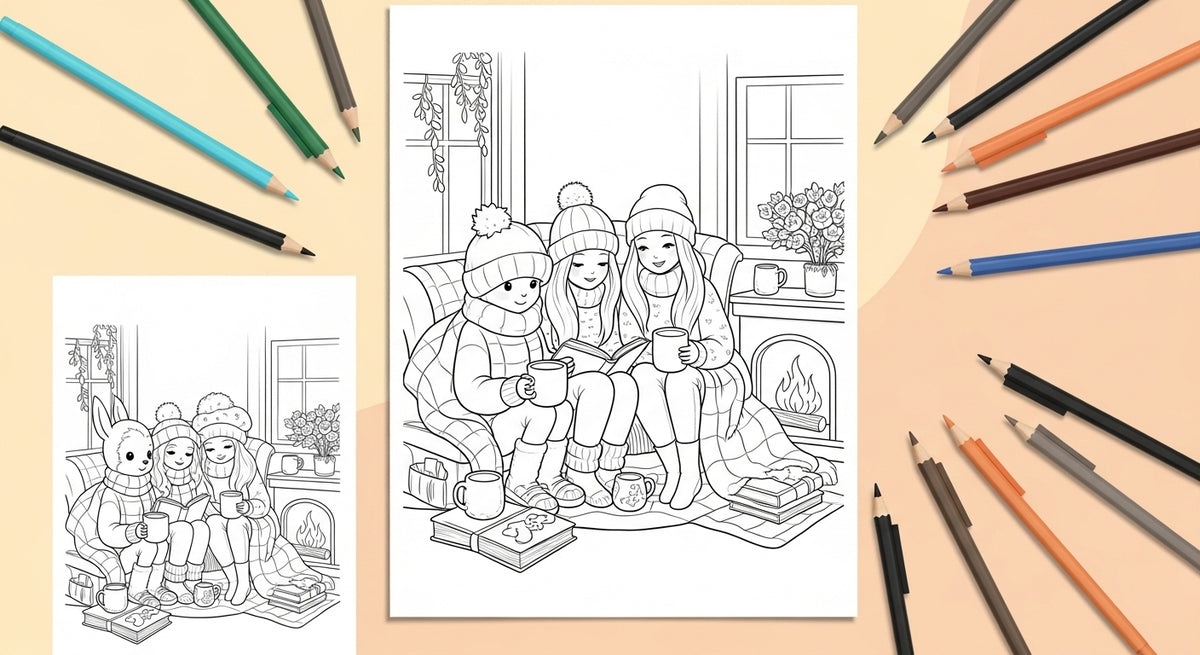Cozy Friends Coloring Pages & Relaxing Art Studio The Cozy Corner for Cute Coloring Pages & Creative Fun