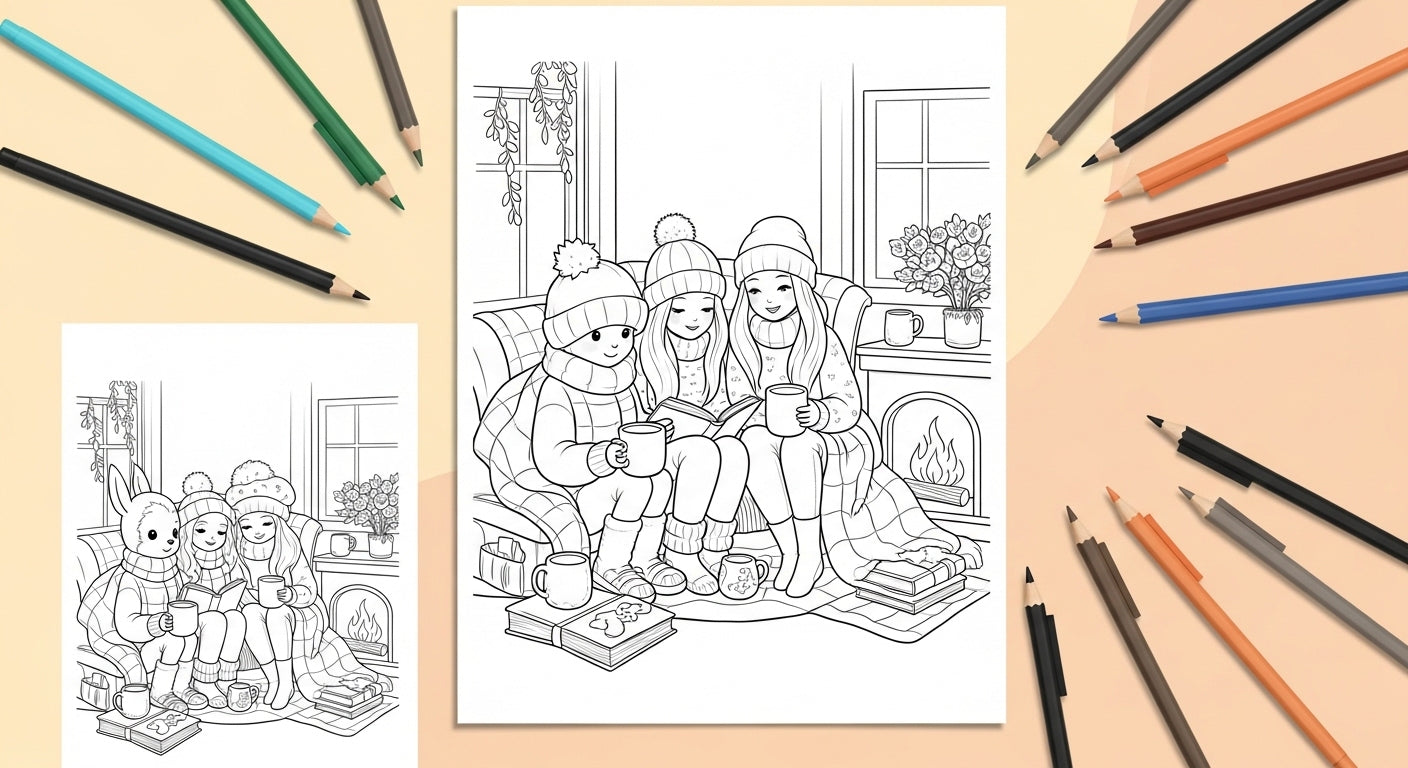Cozy Friends Coloring Pages & Relaxing Art Studio The Cozy Corner for Cute Coloring Pages & Creative Fun