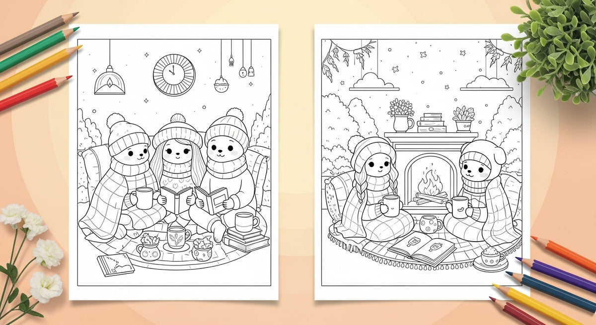 Cozy Friends Coloring Pages & Relaxing Art Studio The Cozy Corner for Cute Coloring Pages & Creative Fun