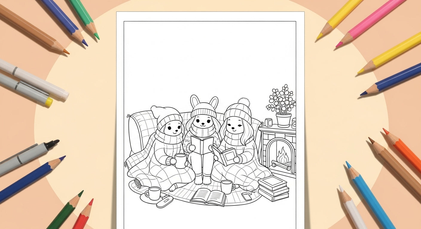 Cozy Friends Coloring Pages & Relaxing Art Studio The Cozy Corner for Cute Coloring Pages & Creative Fun
